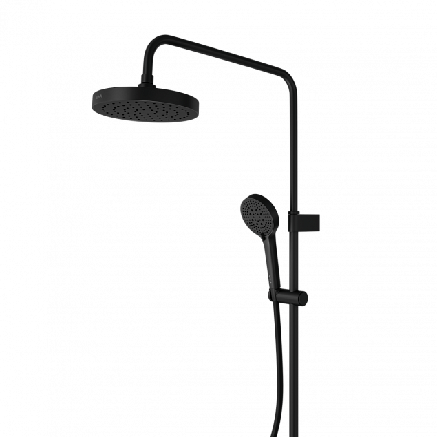 Душевая система VitrA Base Round (Бейс Раунд) A4730336EXP, с термостатическим смесителем и ручным душем, матовая черная, латунь фото 5