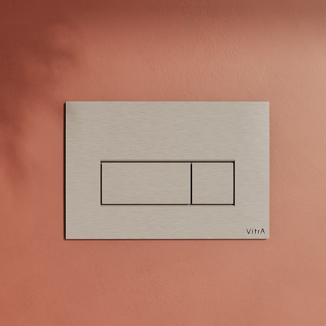Кнопка смыва для инсталляции VitrA Root Square (Рут Скуэр) 740-2395, брашированный никель двойный смыв фото 4