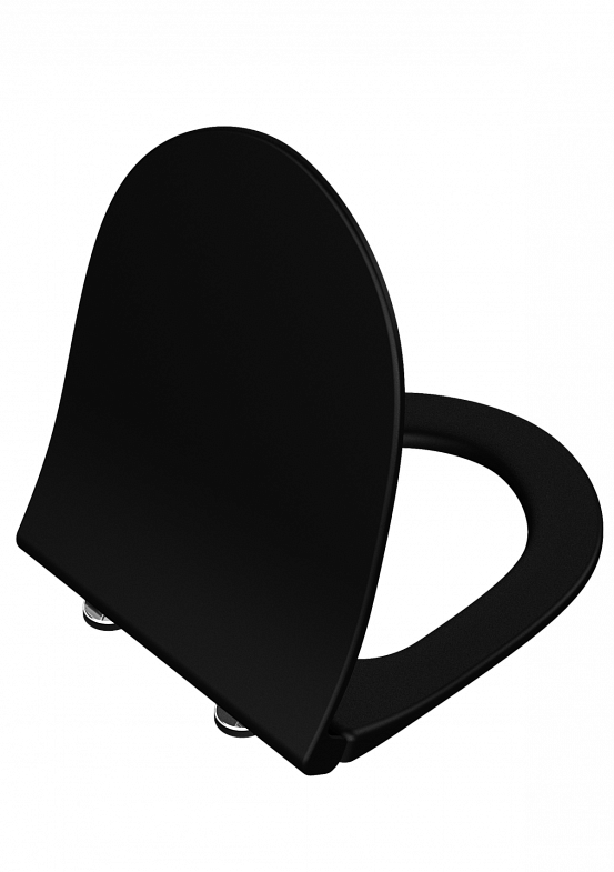 Сиденье для унитаза VitrA Sento (Сенто) 120-483-009, круглое матовое черное дюропласт, с микролифтом фото 1