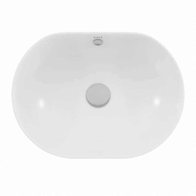 Раковина чаша VitrA Geo (Гео) 7427B003-0012, 55 x 40 см, накладная, белая, антибактериальное покрытие Hygiene (Хайджн) фото 3