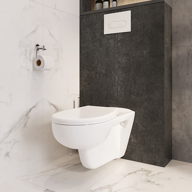 Подвесной унитаз VitrA Conforma (Конформа) 5810B003-6234, безободковый дюропласт, белый глянец санитарный фарфор, антибактериальное покрытие Hygiene (Хайджн) фото 6