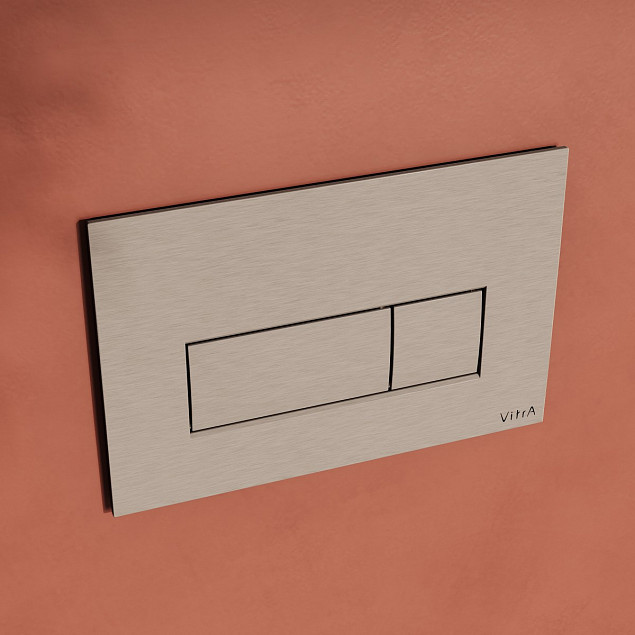 Кнопка смыва для инсталляции VitrA Root Square (Рут Скуэр) 740-2395, брашированный никель двойный смыв фото 5