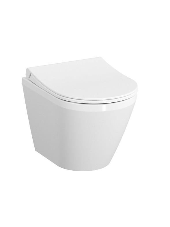 Безободковый унитаз VitrA Integra Round L-box с толстой 
дюропластовой крышкой 
микролифт, кнопка Матовый хром фото 2
