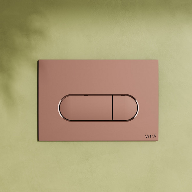 Кнопка смыва для инсталляции VitrA Root Round (Рут Раунд) 740-2240, мягкая медь глянец двойный смыв фото 4