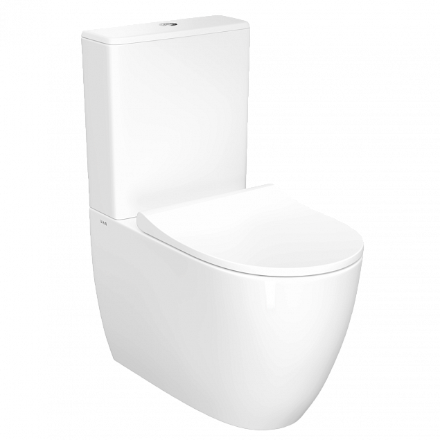 Унитаз-компакт напольный VitrA Sento (Сенто) 9830B003-7203, с сиденьем микролифт, белый, санитарный фарфор, антибактериальное покрытие Hygiene (Хайджн) фото 1