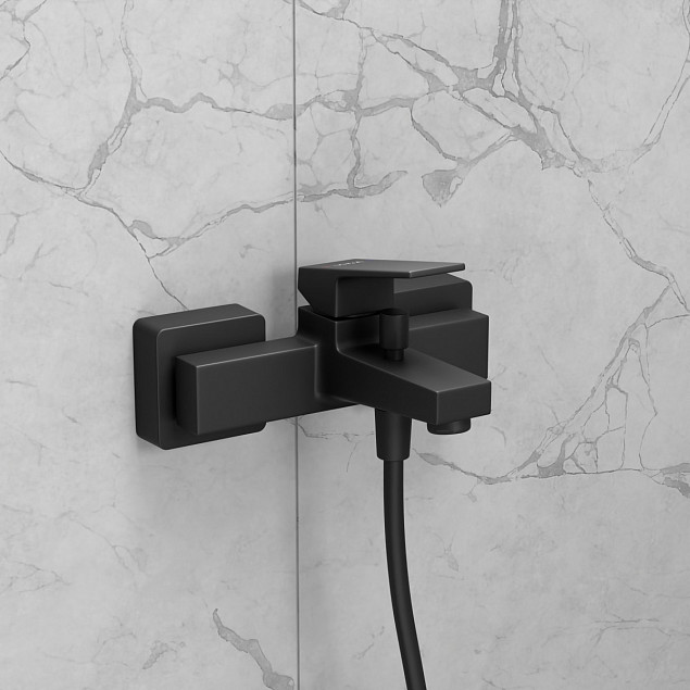 Настенный смеситель для ванны VitrA Minimax Square (Минимакс Скуэр) A4352036EXP, однорычажный, матовый черный, латунь фото 5