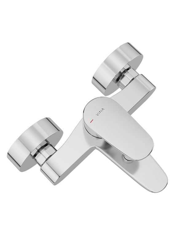 Смеситель настенный VitrA Flow Round для ванны однорычажный хром латунь фото 2