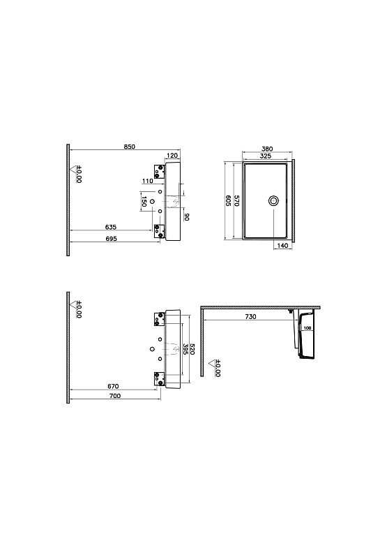 Раковина-чаша ArchiPlan, прямоугольная 60 см, цвет белый фото 2