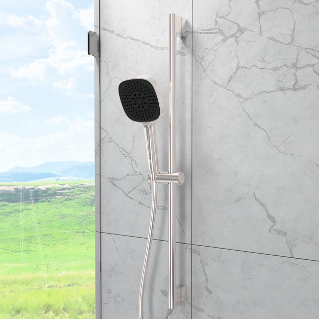 Душевая стойка VitrA Core Square (Кор Скуэр) A4591734EXP, с ручным душем, без смесителя, брашированный никель фото 5