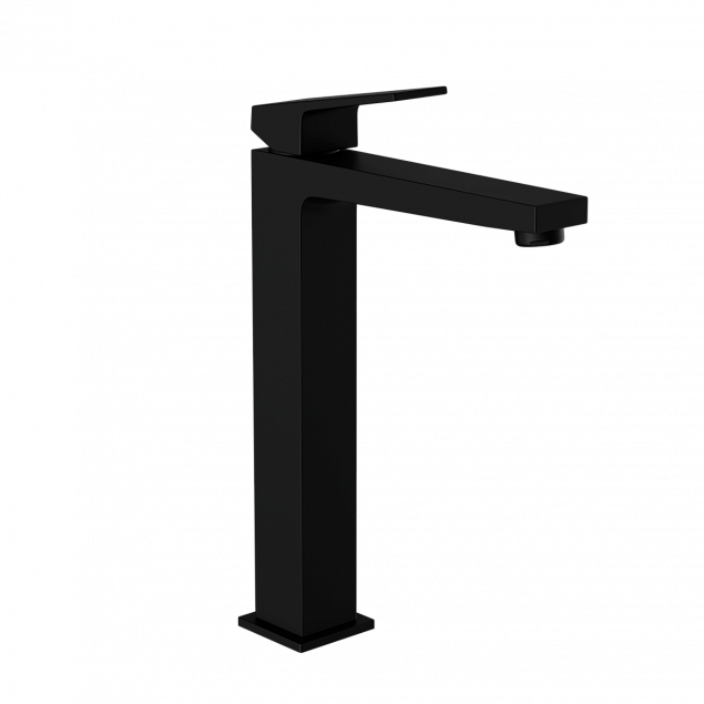Смеситель для раковины-чаши VitrA Minimax Square (Минимакс Скуэр) A4372436EXP, однорычажный, матовый черный, латунь фото 1