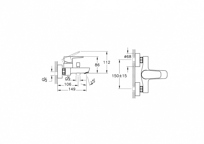 Комплект смесителей VitrA Flow Soft (Флоу Софт) 459491, матовый черный фото 14