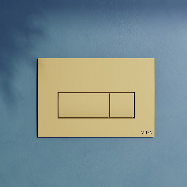Кнопка смыва для инсталляции VitrA Root Square (Рут Скуэр) 740-2324, глянцевое золото двойный смыв фото 4