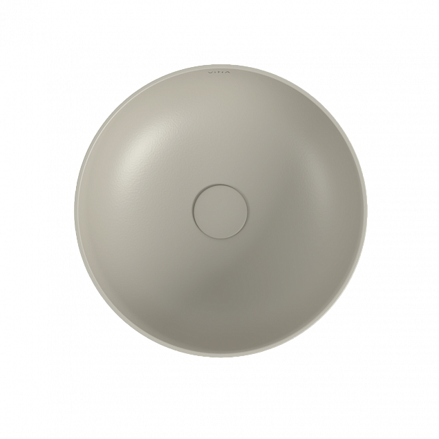 Раковина чаша VitrA Outline Recycled (Аутлайн Ресайклд) 7992B066-0016, 41 x 41 см, накладная матовая бежевая, антибактериальное покрытие Hygiene (Хайджн) фото 3