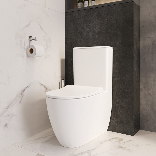Унитаз-компакт напольный VitrA Sento (Сенто) 9830B003-7203, с сиденьем микролифт, белый, санитарный фарфор, антибактериальное покрытие Hygiene (Хайджн) фото 6