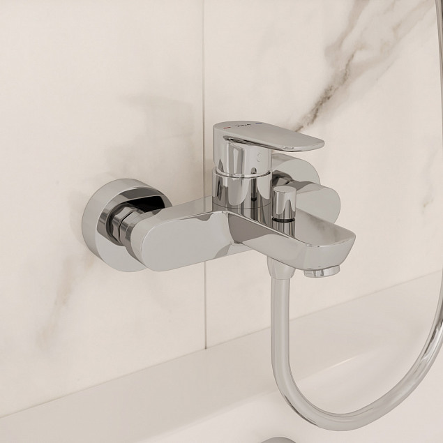 Смеситель настенный VitrA Flow Soft (Флоу Софт) A42946EXP, для ванны, однорычажный, хром, латунь фото 5