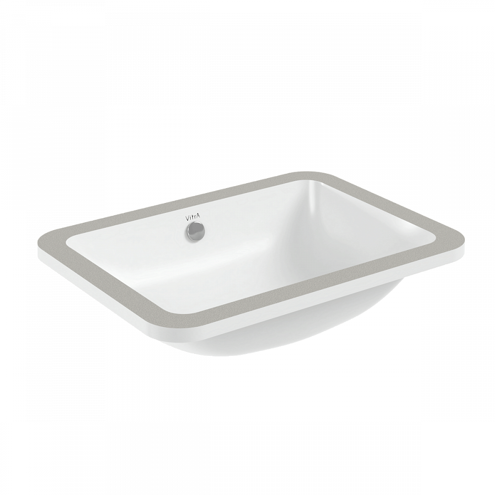 Встраиваемая снизу раковина VitrA S20 5474B003-0618, 50 x 37 см, прямоугольная, белая, антибактериальное покрытие Hygiene (Хайджн)