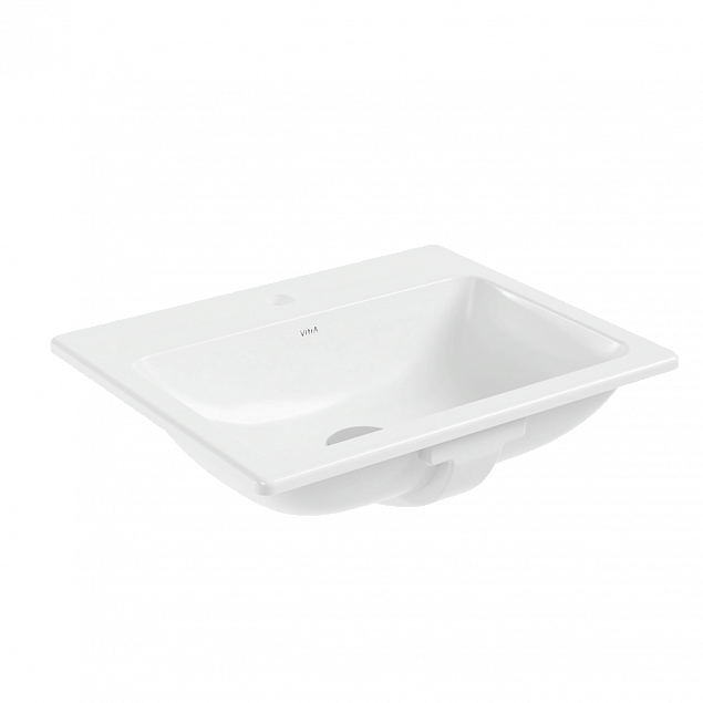 Встраиваемая сверху раковина VitrA S20 5465B003-0001, 55 x 45 см, прямоугольная, белая, антибактериальное покрытие Hygiene (Хайджн) фото 1