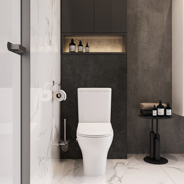 Унитаз-компакт напольный VitrA Zentrum (Зентрум) 9012B003-7226, с сиденьем микролифт, белый, санитарный фарфор, антибактериальное покрытие Hygiene (Хайджн) фото 5