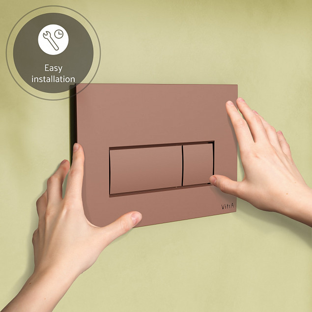 Кнопка смыва для инсталляции VitrA Root Square (Рут Скуэр) 740-2340, мягкая медь глянец двойный смыв фото 6