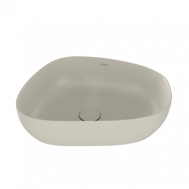Раковина чаша VitrA Outline Recycled (Аутлайн Ресайклд) 7991B066-0016, 57 x 45 см, накладная матовая бежевая, антибактериальное покрытие Hygiene (Хайджн) фото 2