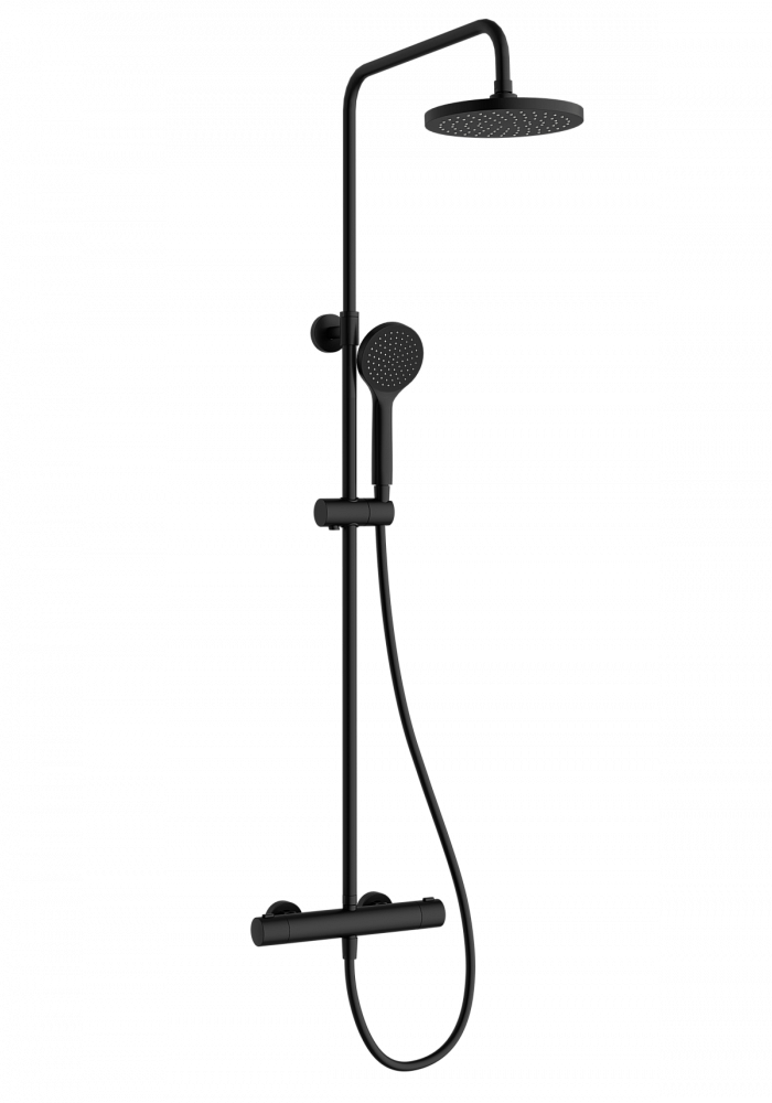 Душевая система VitrA Joy (Джой) A4729836EXP, с термостатическим смесителем и ручным душем, матовая черная