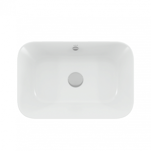 Раковина чаша VitrA Geo (Гео) 7425B003-0012, 60 x 39 см, накладная, белая, антибактериальное покрытие Hygiene (Хайджн) фото 3
