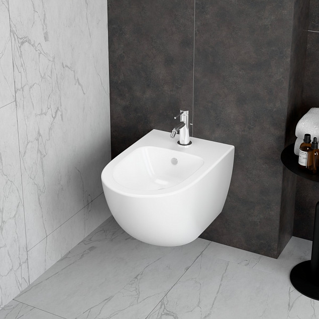 Биде VitrA Sento (Сенто) 4338B003-1046, подвесное, белое, с отверстием под смеситель, покрытие Hygiene (Хайджн) фото 5