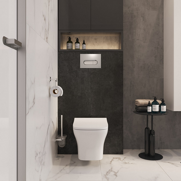 Подвесной унитаз VitrA Zentrum Square (Зентрум Скуэр) 7484B003-0075, безободковый SmoothFlush (Смусфлаш), белый, санитарный фарфор, антибактериальное покрытие Hygiene (Хайджн) фото 5