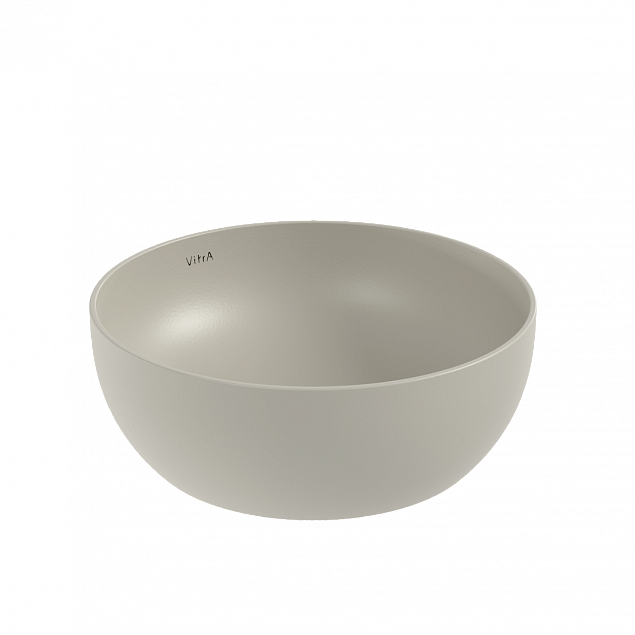 Раковина чаша VitrA Outline Recycled (Аутлайн Ресайклд) 7992B066-0016, 41 x 41 см, накладная матовая бежевая, антибактериальное покрытие Hygiene (Хайджн) фото 1