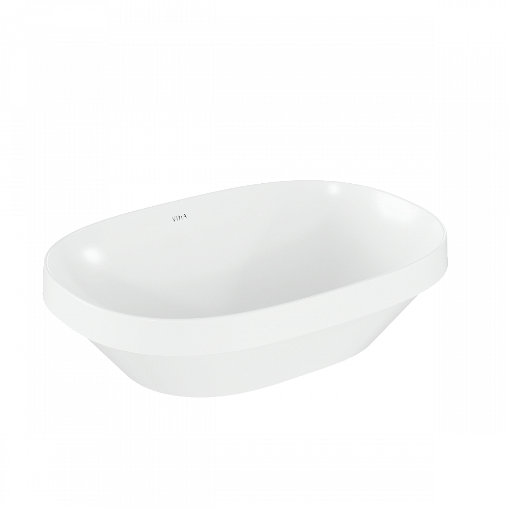 Встраиваемая сверху раковина VitrA Frame (Фрейм) 5652B403-0016, 56 x 39 см, овал, белая, антибактериальное покрытие Hygiene + Clean (Хайджн + Клин)