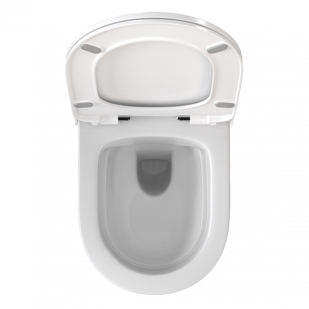 Подвесной унитаз VitrA Zentrum Round (Зентрум Раунд) 7786B003-0075, безободковый SmoothFlush (Смусфлаш), белый, санитарный фарфор, антибактериальное покрытие Hygiene (Хайджн) фото 4