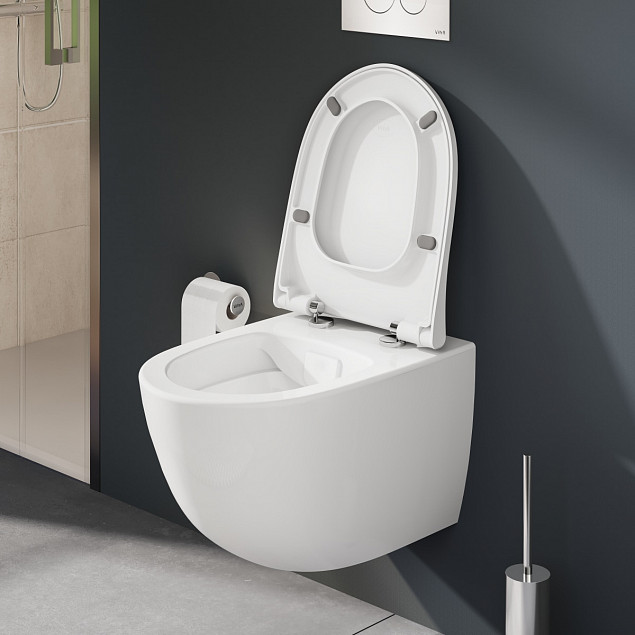 Сиденье для унитаза VitrA Sento (Сенто) 130-003-009, круглое белое дюропласт, с микролифтом фото 6