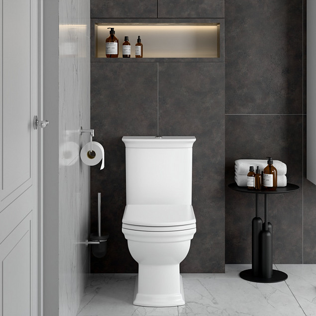 Унитаз-компакт напольный VitrA Serenada (Серенада) 9722B003-7205, с сиденьем микролифт, белый, санитарный фарфор фото 5