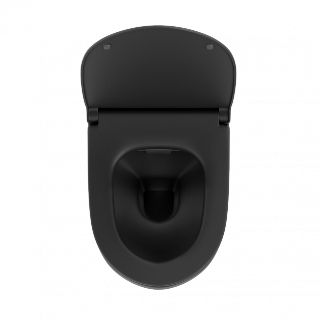 Подвесной унитаз VitrA Sento (Сенто) 7748B083-0101, безободковый, Rim-ex (Рим-экс), матовый черный, санитарный фарфор, антибактериальное покрытие Hygiene (Хайджн) фото 3