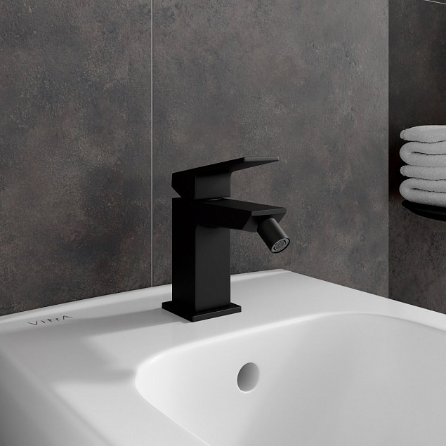 Смеситель для биде VitrA Minimax Square (Минимакс Скуэр) A4372636EXP, однорычажный, матовый черный, латунь фото 5