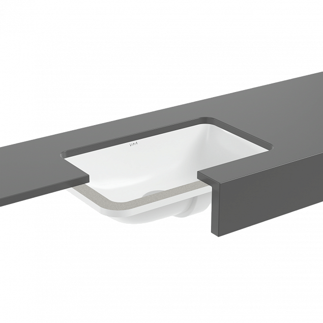 Встраиваемая снизу раковина VitrA S20 7475B003-0618, 55 x 37 см, прямоугольная, белая, антибактериальное покрытие Hygiene (Хайджн) фото 4