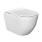 Комплект: Безободковый подвесной унитаз VitrA Mia Round + тонкое дюропластовое сиденье микролифт, кнопка мат. хром фото 11