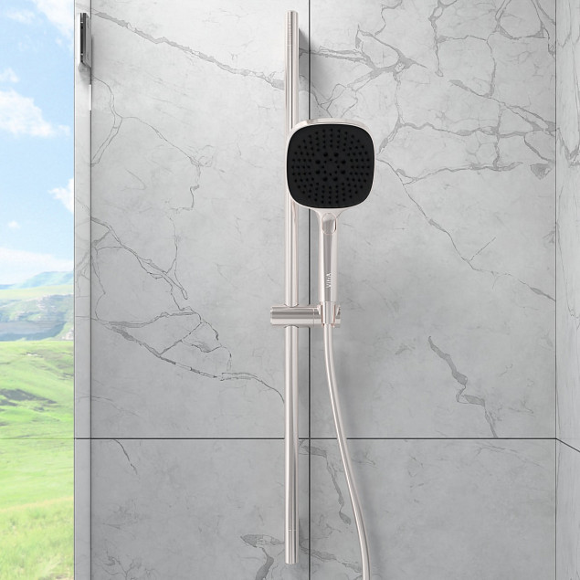 Душевая стойка VitrA Core Square (Кор Скуэр) A4591734EXP, с ручным душем, без смесителя, брашированный никель фото 4