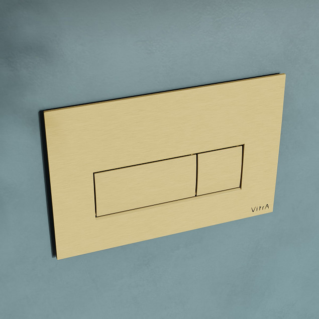 Кнопка смыва для инсталляции VitrA Root Square (Рут Скуэр) 740-2325, брашированное золото двойный смыв фото 5
