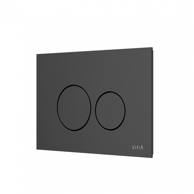 Кнопка смыва для инсталляции VitrA Origin (Ориджин) 740-1601, черная двойной смыв фото 2
