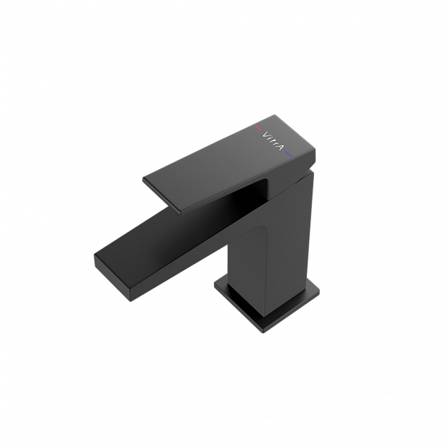 Смеситель для раковины VitrA Minimax Square (Минимакс Скуэр) A4372036EXP, однорычажный, матовый черный, латунь фото 2