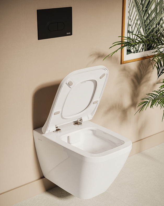 Сиденье для унитаза VitrA Shift (Шифт) 191-003-009, квадратное с закруглениями белое дюропласт, с микролифтом фото 16