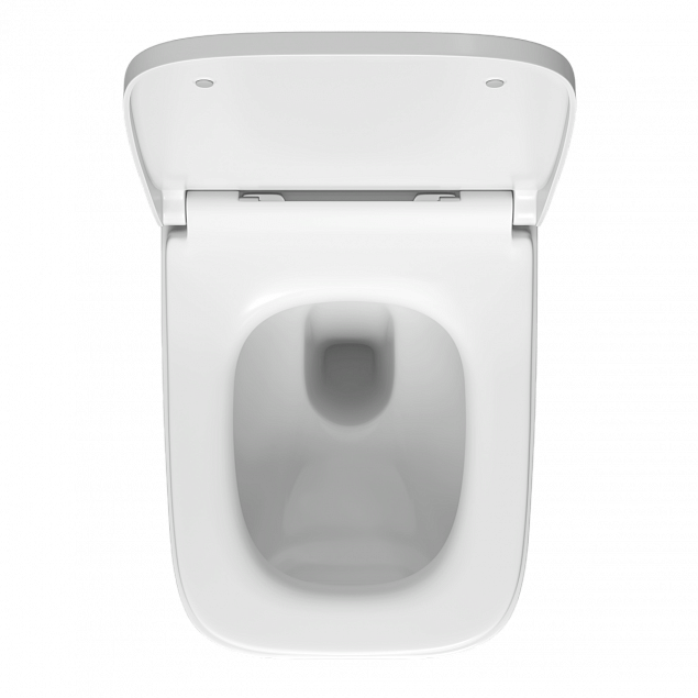 Подвесной унитаз VitrA Zentrum Square (Зентрум Скуэр) 7484B003-0075, безободковый SmoothFlush (Смусфлаш), белый, санитарный фарфор, антибактериальное покрытие Hygiene (Хайджн) фото 3