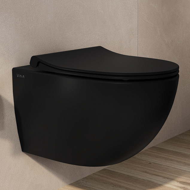 Сиденье для унитаза VitrA Sento (Сенто) 120-483-009, круглое матовое черное дюропласт, с микролифтом фото 4