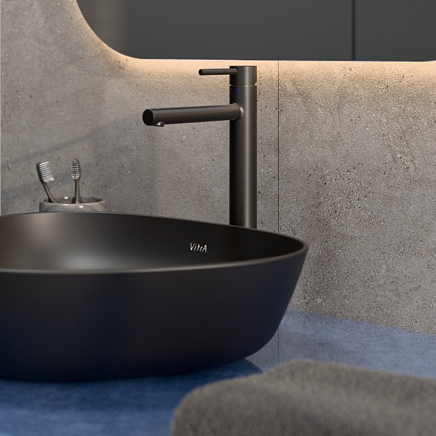 Смеситель для раковины-чаши VitrA Origin (Ориджин) A4255836, однорычажный, матовый черный, латунь фото 6