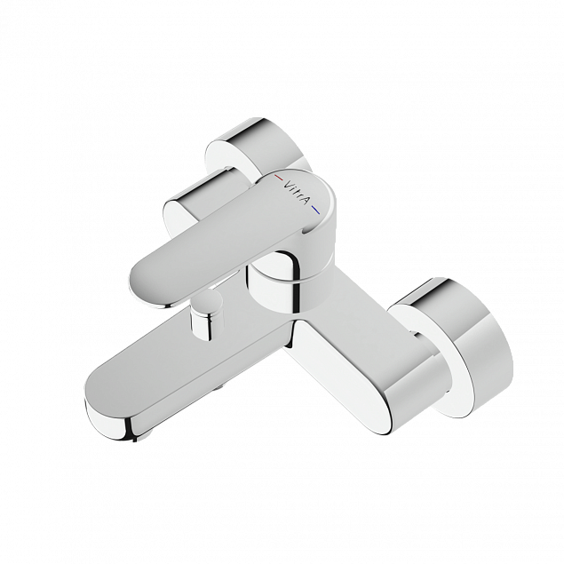 Смеситель настенный VitrA Root Round (Рут Раунд) A42725EXP, для ванны, однорычажный, хром, латунь фото 2