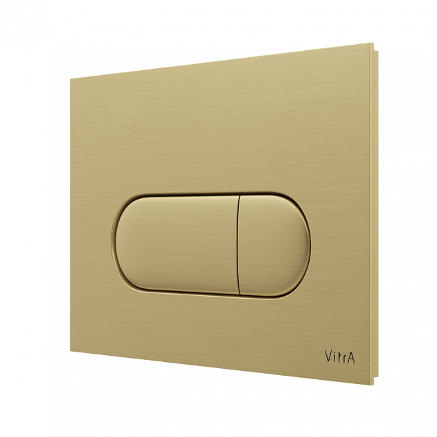 Кнопка смыва для инсталляции VitrA Root Round (Рут Раунд) 740-2225, брашированное золото двойный смыв фото 2