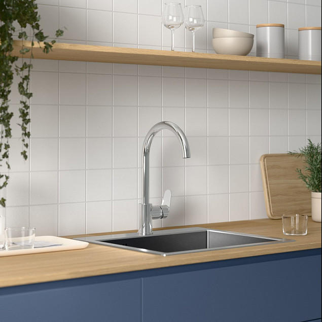 Смеситель для кухни VitrA Flow Round (Флоу Раунд) A43407EXP, с поворотным изливом, однорычажный, хром, латунь фото 5