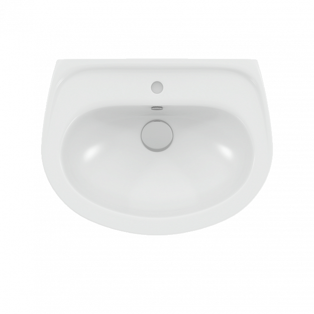 Раковина накладная VitrA Normus (Нормус) 55 см, в комплекте с пьедесталом 9600B003-7650, 55 x 42 см, белая, антибактериальное покрытие Hygiene (Хайджн) фото 3