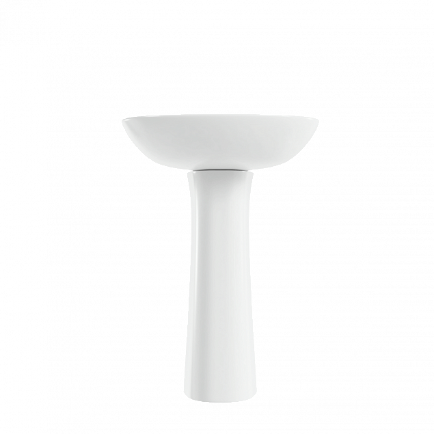Раковина накладная VitrA Normus (Нормус) 55 см, в комплекте с пьедесталом 9600B003-7650, 55 x 42 см, белая, антибактериальное покрытие Hygiene (Хайджн) фото 6